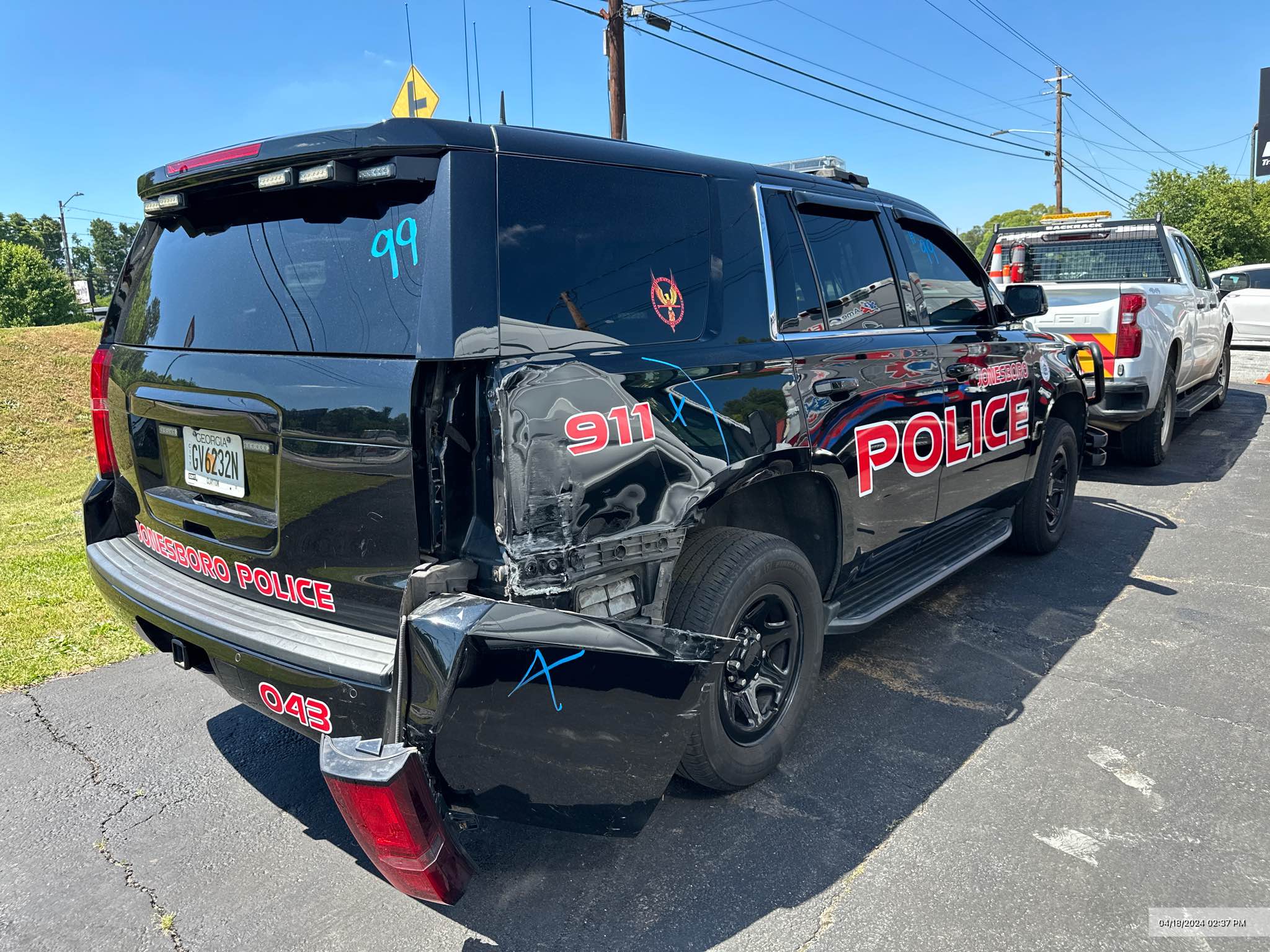 Damaged Police Car